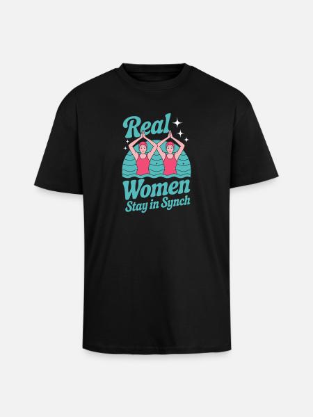 Synchronschwimmen Kunstschwimmen Wassersport - Oversized Heavyweight Unisex T-Shirt - Schwarz