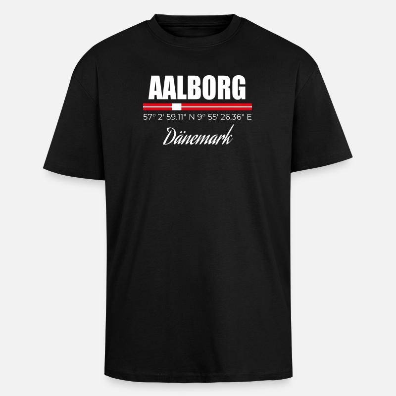 Aalborg - Oversized Heavyweight Unisex T-Shirt - Schwarz