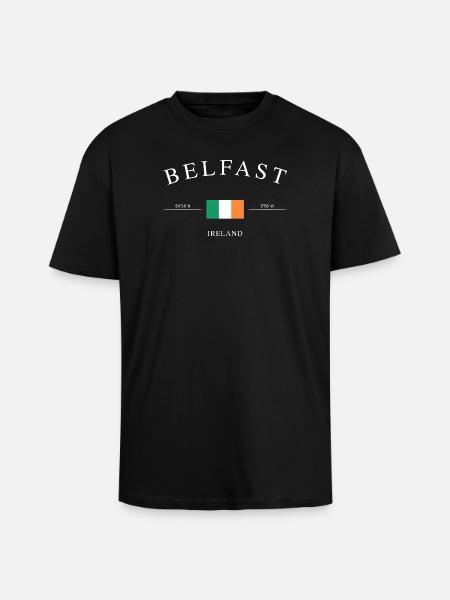 Belfast, Irlanda del Norte: recuerdo y regalo navideño - Camiseta unisex oversize de tejido grueso - negro