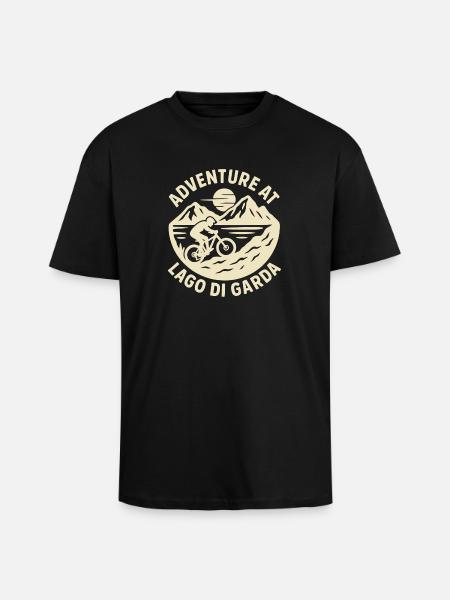 Adventure At Lago di Gards - Unisex Oversized Heavyweight T-shirt - black