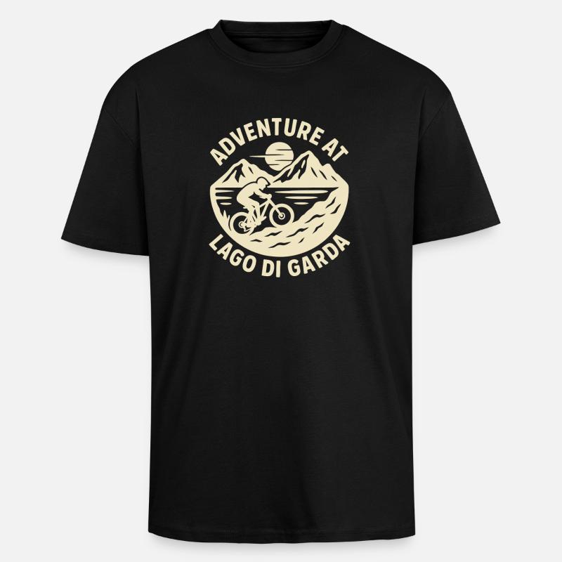 Adventure At Lago di Gards - Oversized Heavyweight Unisex T-Shirt - Schwarz