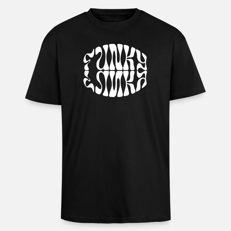 Funky Musik typografisches Design - Oversized Heavyweight Unisex T-Shirt - Schwarz