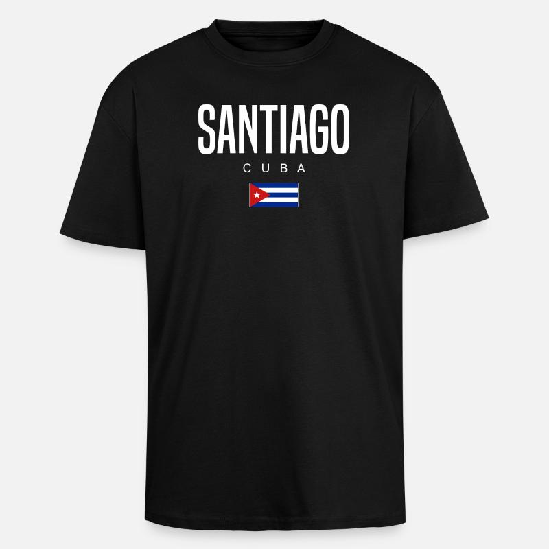 Santiago Cuba Cubains - T-shirt unisexe oversize épais - noir