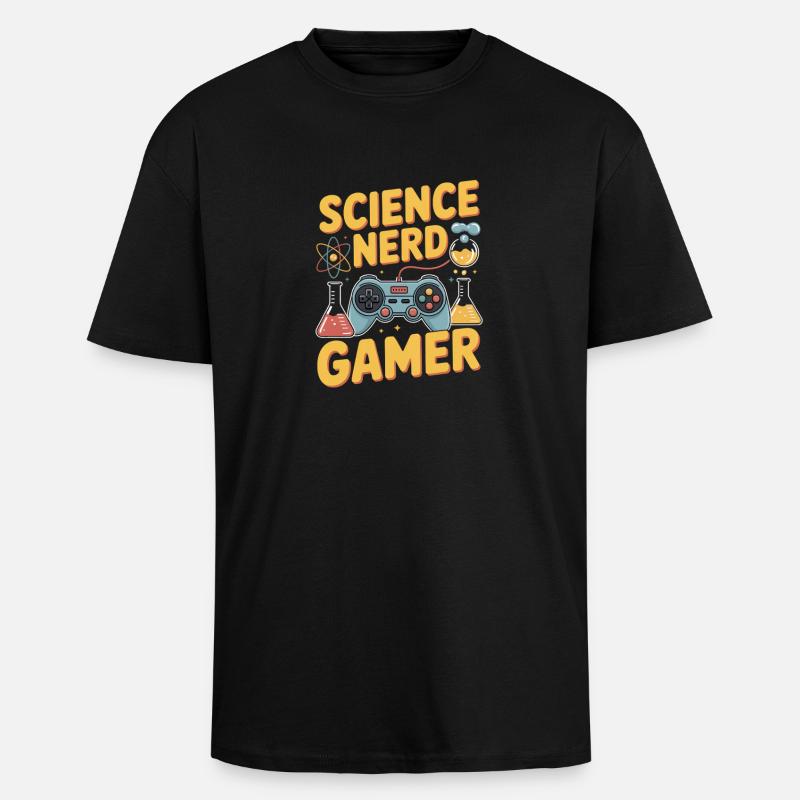 Science Nerd Gamer Controller Chemie Physik - Oversized Heavyweight Unisex T-Shirt - Schwarz