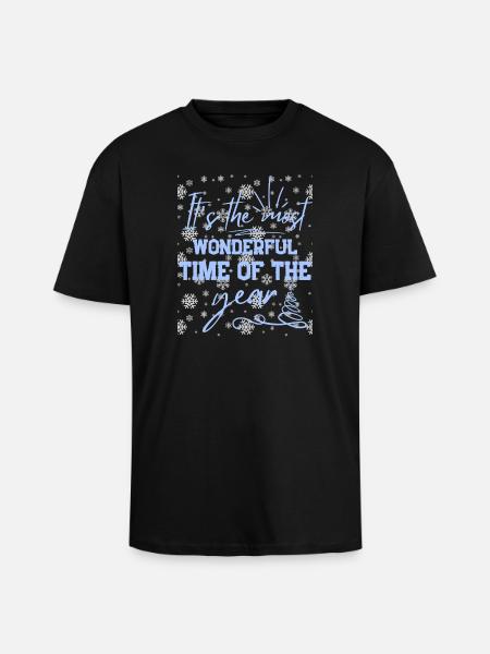 Christmas Quote Winter Vacation - Unisex Oversized Heavyweight T-shirt - black