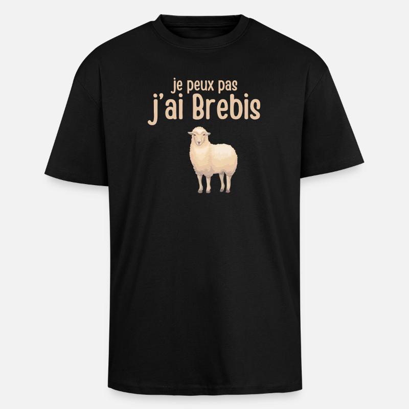 I can't I have sheep - Unisex Oversized Heavyweight T-shirt - black