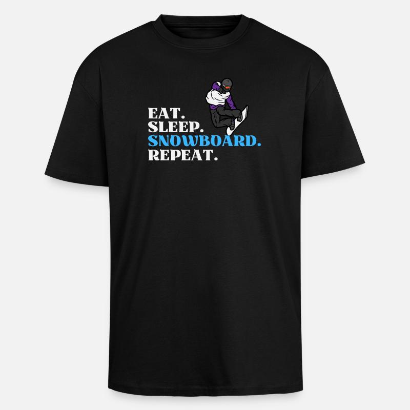 Eat Sleep Snowboard Repeat - Unisex Oversized Heavyweight T-shirt - black