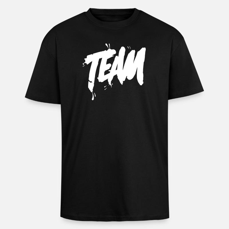Lettrage d’équipe - T-shirt unisexe oversize épais - noir