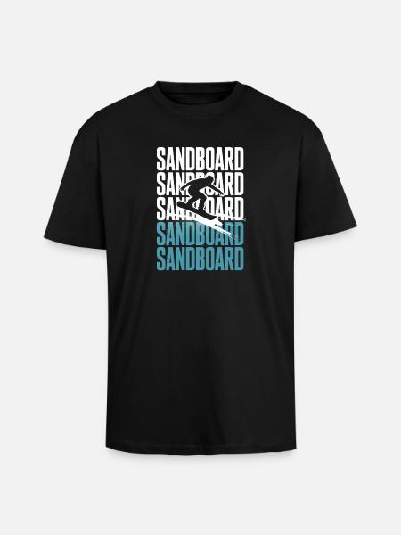 Retro Sandboarder Summer Sandboarding - Unisex Oversized Heavyweight T-shirt - black