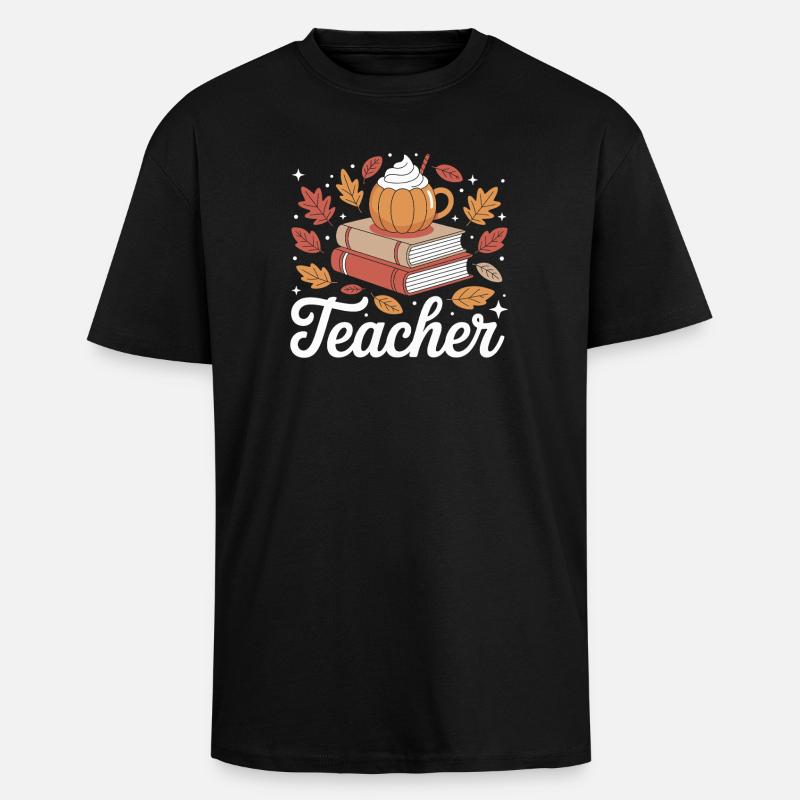 Inspiration pour les enseignants d’automne - T-shirt unisexe oversize épais - noir