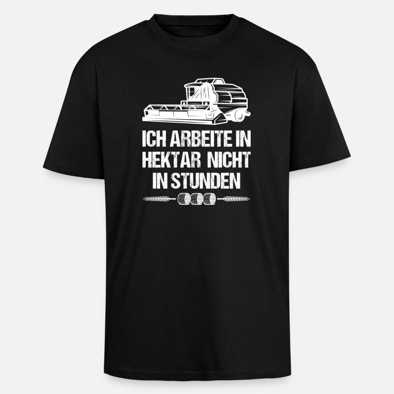 Moissonneuse-batteuse Farmer - T-shirt unisexe oversize épais - noir