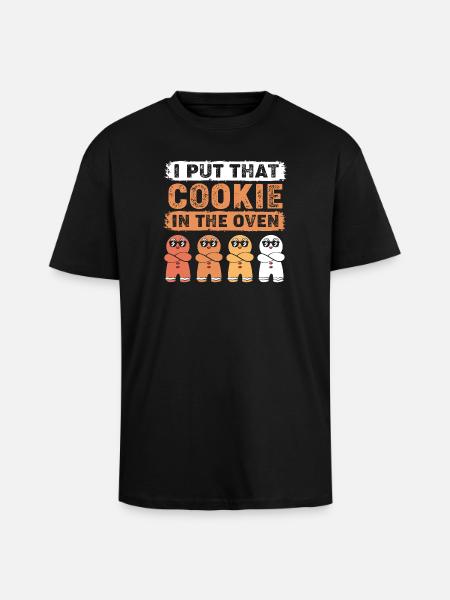 Pregnancy Birth Gingerbread Christmas - Unisex Oversized Heavyweight T-shirt - black