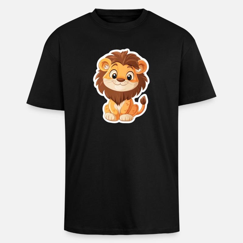 Löwe - Oversized Heavyweight Unisex T-Shirt - Schwarz
