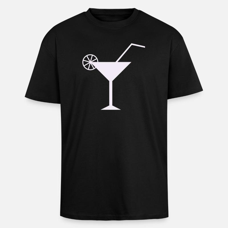 Elegant Lemon Cocktail Design - Unisex Oversized Heavyweight T-shirt - black