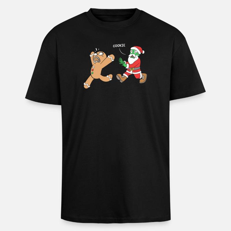 Lebkuchen Weihnachten Lebkuchenmann Gingerbread - Oversized Heavyweight Unisex T-Shirt - Schwarz