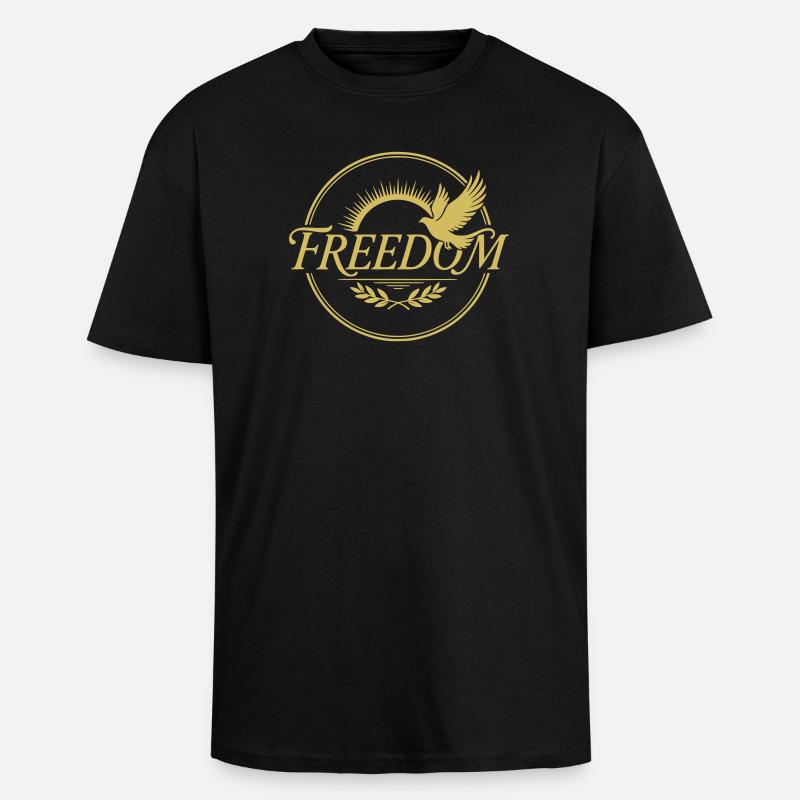 Freiheitsvogel Design mit Sonnenstrahlen - Oversized Heavyweight Unisex T-Shirt - Schwarz