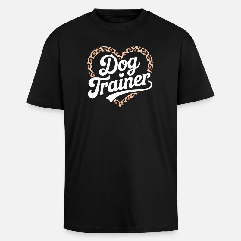 Dresseur de chiens Heart Design - T-shirt unisexe oversize épais - noir