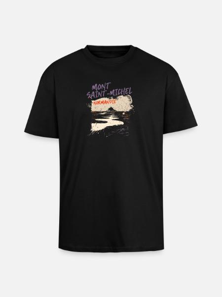 Mont Saint-Michel Normandy - Unisex Oversized Heavyweight T-shirt - black
