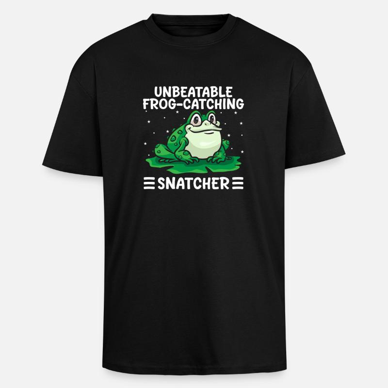 Frog Catcher Unbeatable Frog-Catching Snatcher - Unisex Oversized Heavyweight T-shirt - black