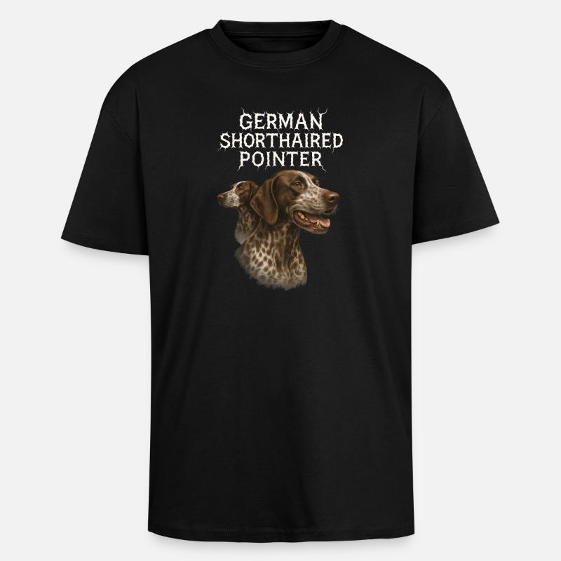 German Shorthaired Pointer - Oversized Heavyweight Unisex T-Shirt - Schwarz