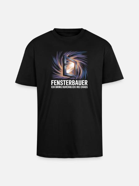 Fensterbauer - Oversized Heavyweight Unisex T-Shirt - Schwarz