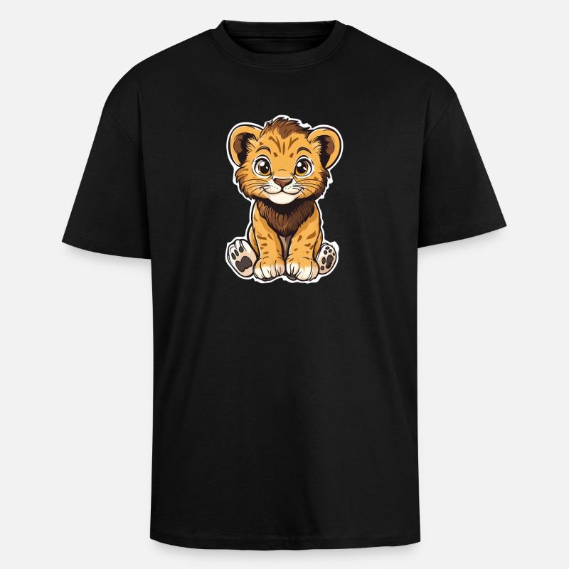 Löwe - Oversized Heavyweight Unisex T-Shirt - Schwarz