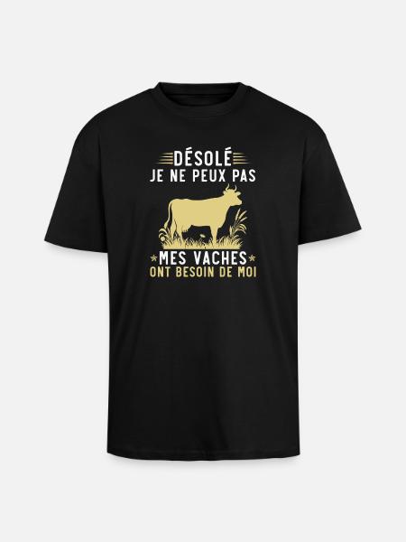 My cows need me - Unisex Oversized Heavyweight T-shirt - black
