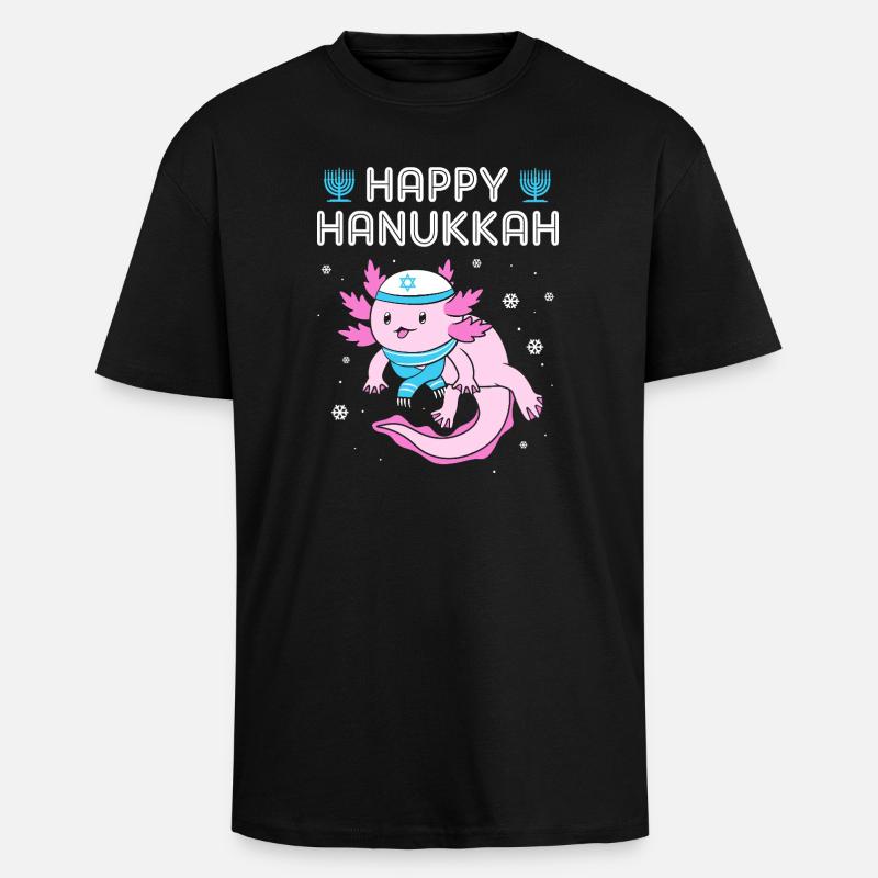 Hanoukka Hanoukka Hanoukka - T-shirt unisexe oversize épais - noir