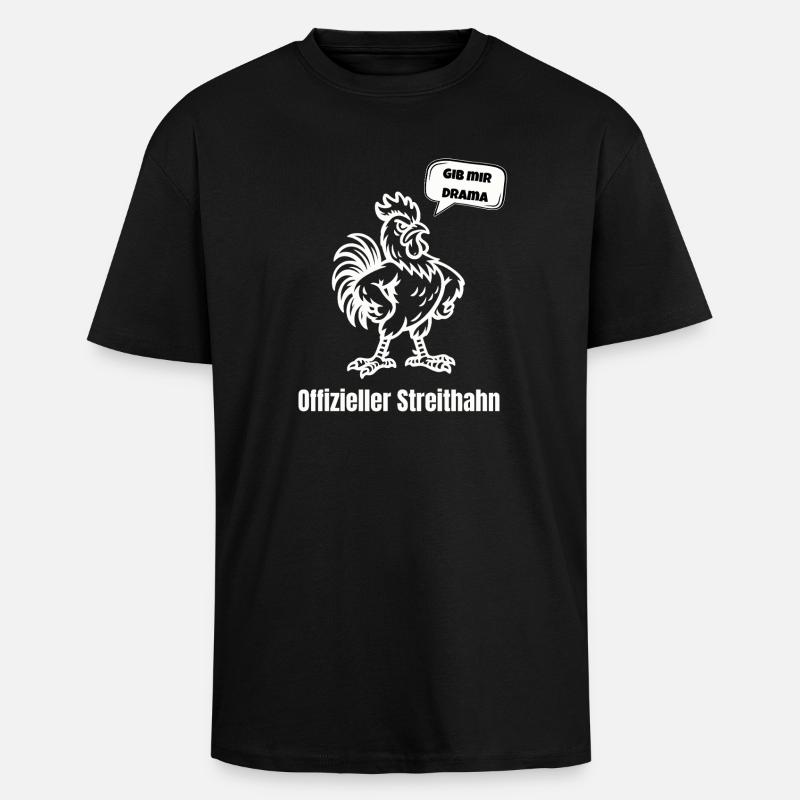 Streithahn Drama Spruch - Oversized Heavyweight Unisex T-Shirt - Schwarz
