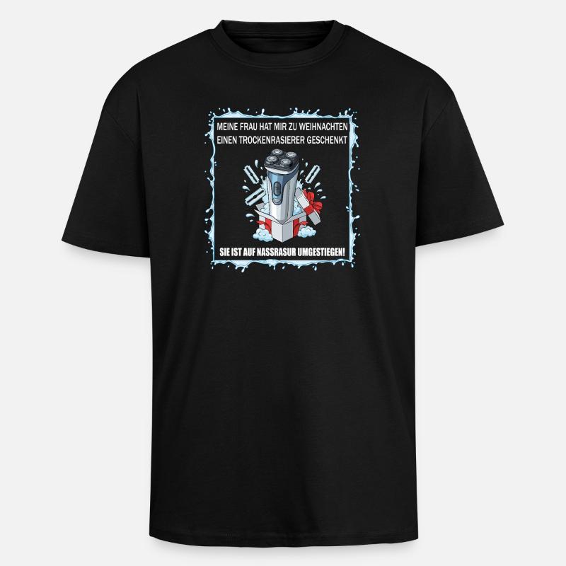 Trockenrasierer-Geschenk - Oversized Heavyweight Unisex T-Shirt - Schwarz