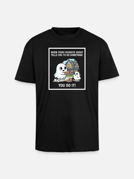 My favorite ghost - Unisex Oversized Heavyweight T-shirt - black