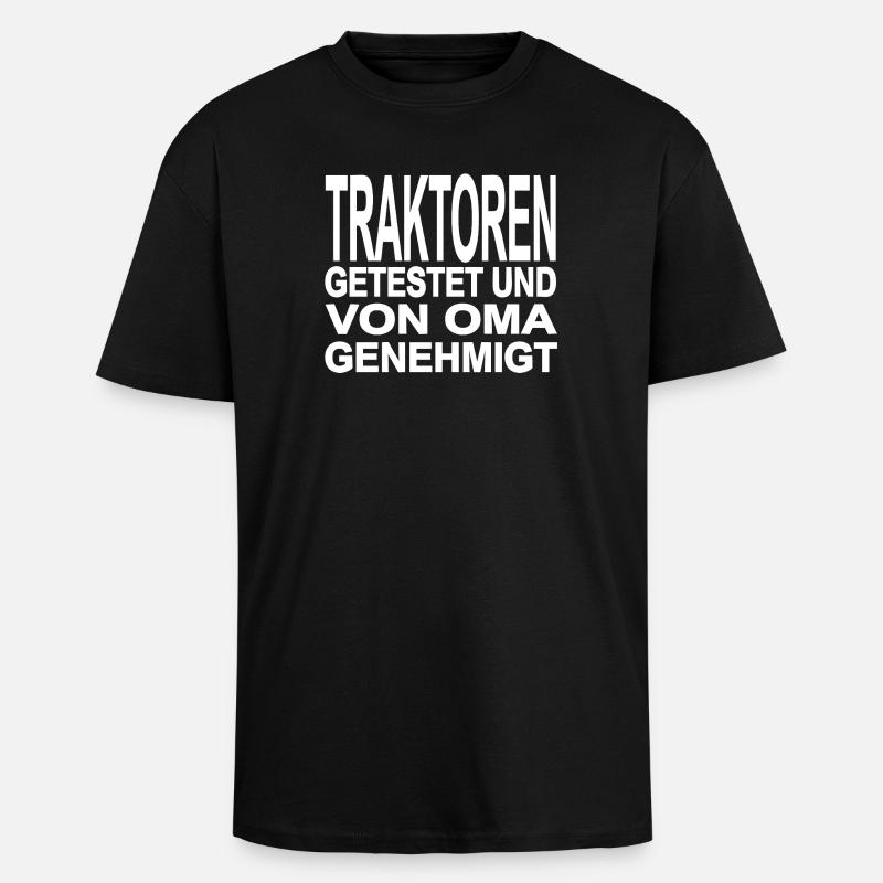 Traktor - Oversized Heavyweight Unisex T-Shirt - Schwarz