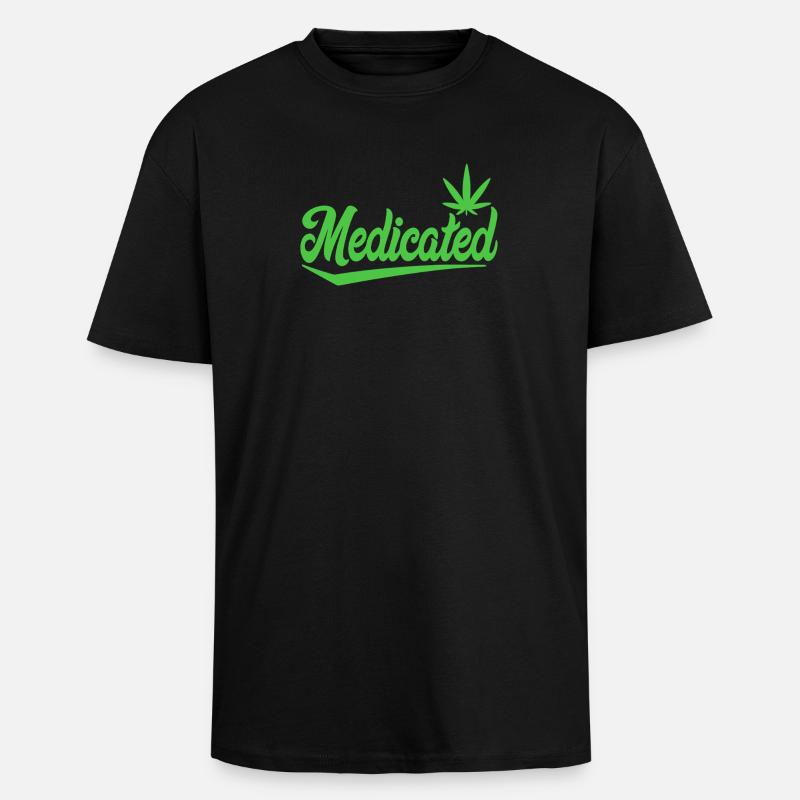 Medizinisches Skript mit Blatt | 420 Chill-Vibes - Oversized Heavyweight Unisex T-Shirt - Schwarz