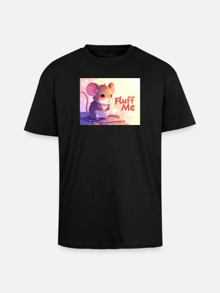 Mouse Fluff me - Unisex Oversized Heavyweight T-shirt - black