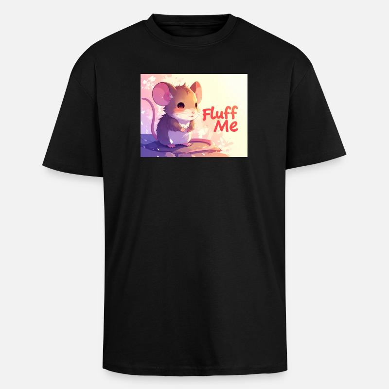 Maus Fluff me - Oversized Heavyweight Unisex T-Shirt - Schwarz