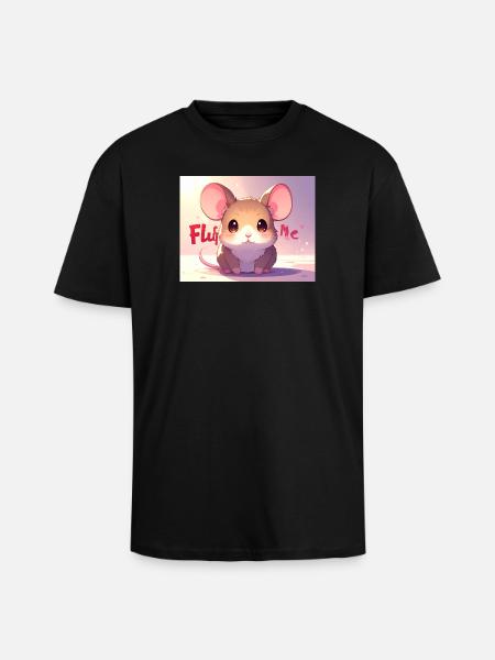 Mouse Fluff me - Unisex Oversized Heavyweight T-shirt - black