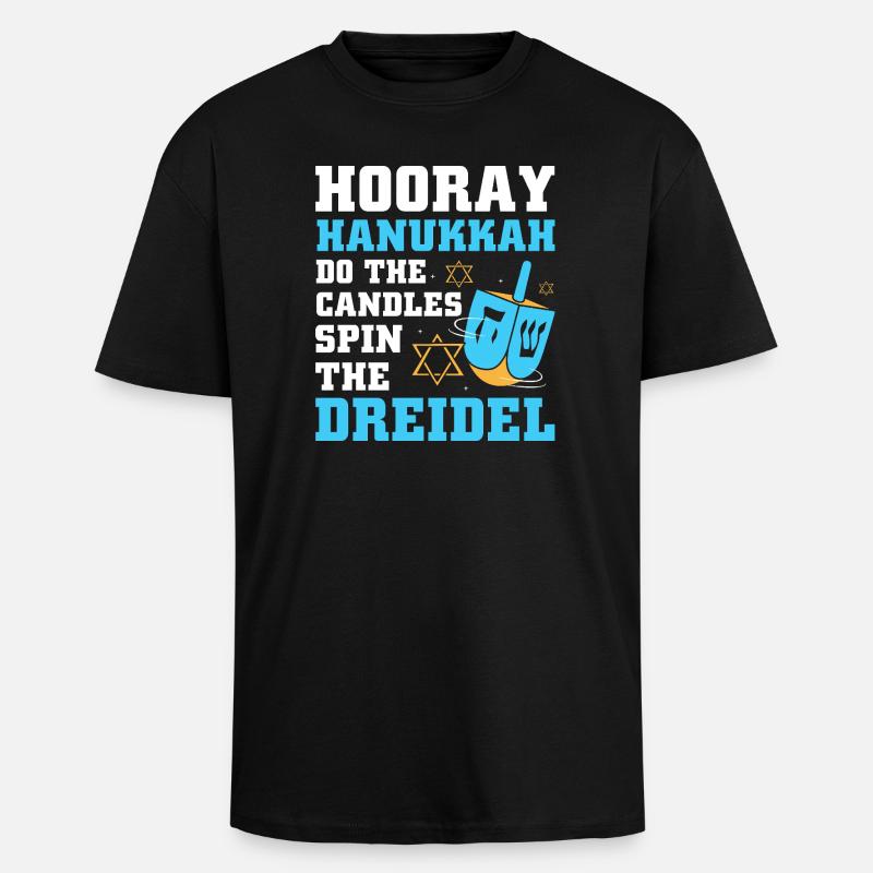 Hanoukka Hanoukka Hanoukka - T-shirt unisexe oversize épais - noir