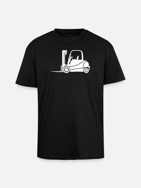 Gabelstapler Silhouette: Transport & Staplerfahrer - Oversized Heavyweight Unisex T-Shirt - Schwarz