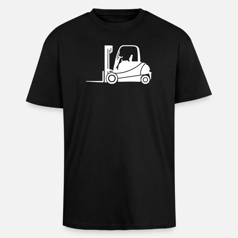 Gabelstapler Silhouette: Transport & Staplerfahrer - Oversized Heavyweight Unisex T-Shirt - Schwarz