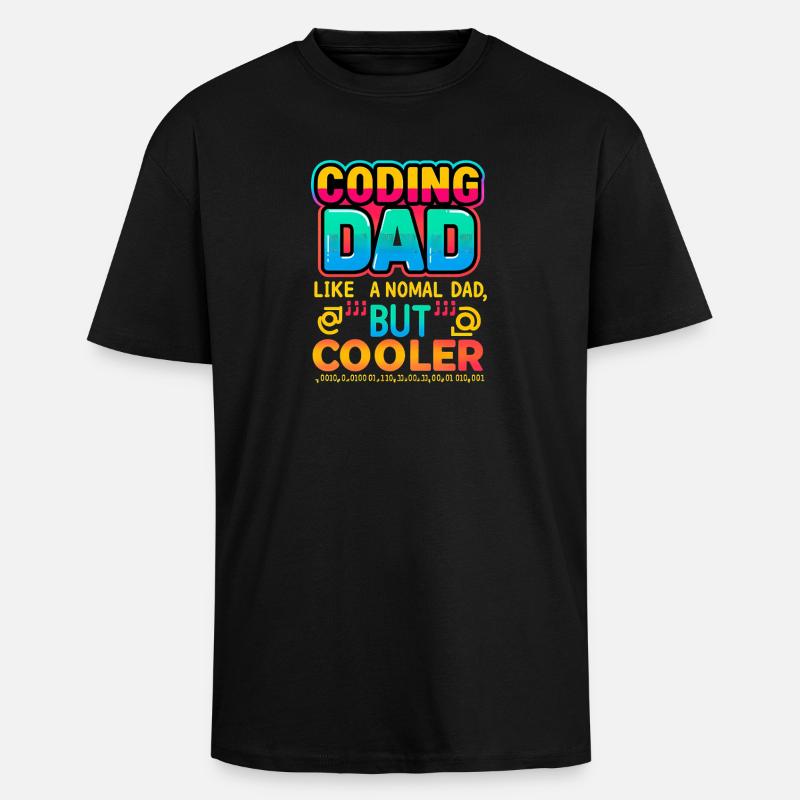 Programmieren Papa Cooler, Programmierer - Oversized Heavyweight Unisex T-Shirt - Schwarz