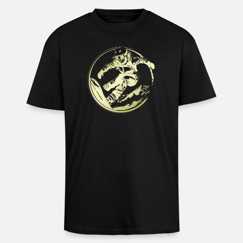 Snowboarder Silhouette - Unisex Oversized Heavyweight T-shirt - black