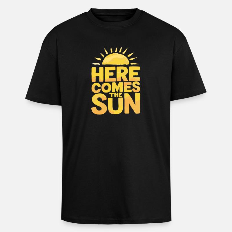 Here Comes the Sun Sonnenstrahlen - Oversized Heavyweight Unisex T-Shirt - Schwarz