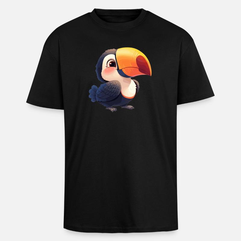 Tukane Tukan - Oversized Heavyweight Unisex T-Shirt - Schwarz