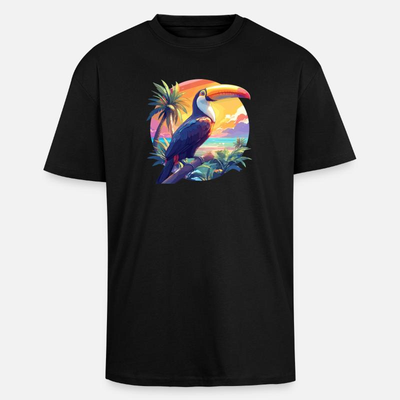 Toucans Toucan - T-shirt unisexe oversize épais - noir