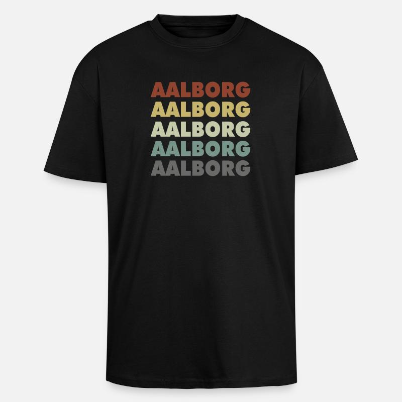 Aalborg - Danemark - Danemark - Scandinavie - T-shirt unisexe oversize épais - noir