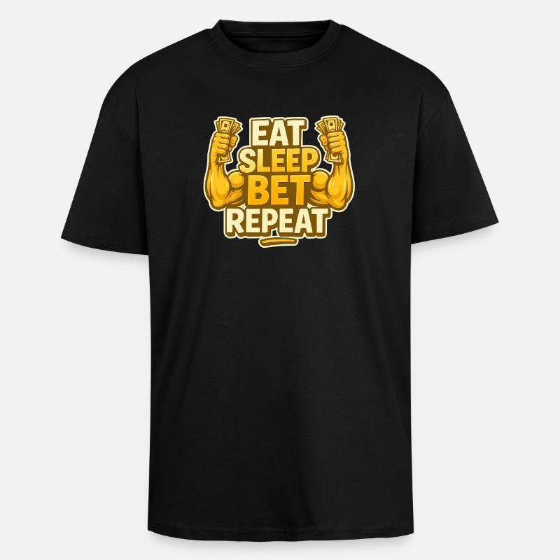 Manger dormir pari répéter - T-shirt unisexe oversize épais - noir