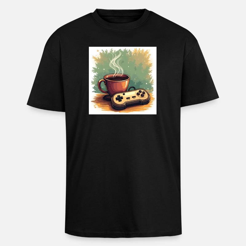 Caffeine & Campaigns - Oversized Heavyweight Unisex T-Shirt - Schwarz