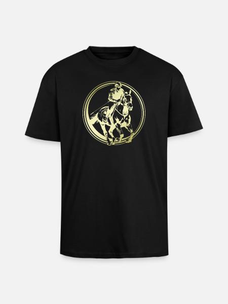 Silhouette de cheval d’équitation - T-shirt unisexe oversize épais - noir