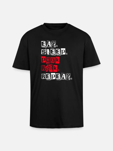 Eat Sleep Punk Rock Repeat - Unisex Oversized Heavyweight T-shirt - black