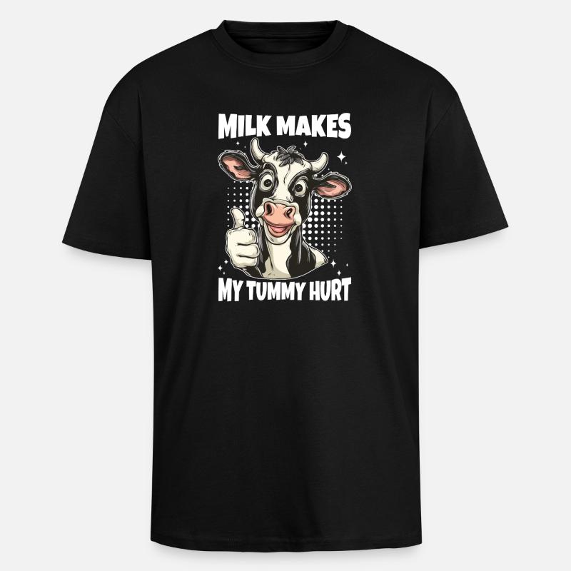 Laktose Intolerant Kuh Spruch - Oversized Heavyweight Unisex T-Shirt - Schwarz